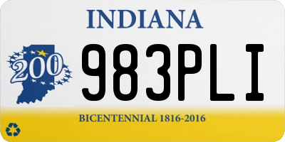 IN license plate 983PLI