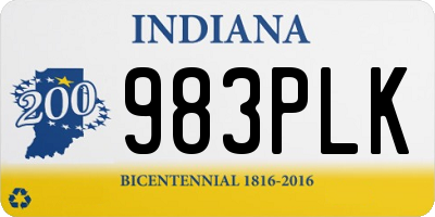 IN license plate 983PLK