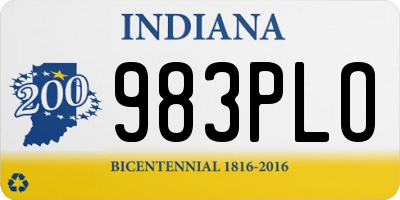 IN license plate 983PLO