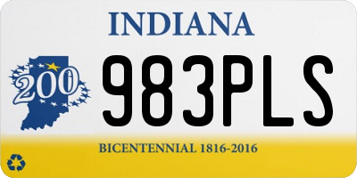 IN license plate 983PLS