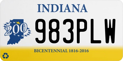 IN license plate 983PLW