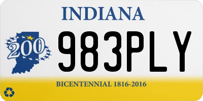 IN license plate 983PLY