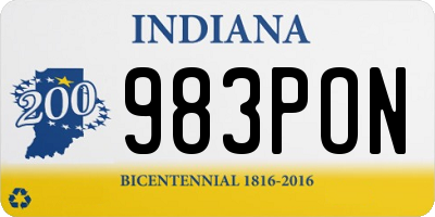 IN license plate 983PON