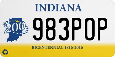 IN license plate 983POP