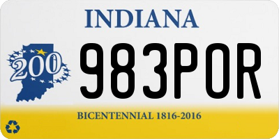 IN license plate 983POR