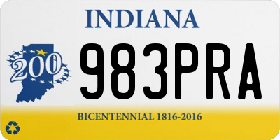 IN license plate 983PRA