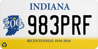 IN license plate 983PRF