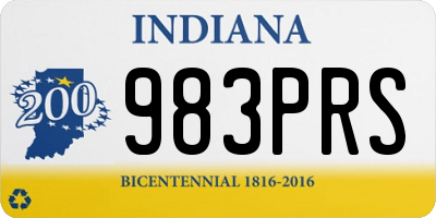 IN license plate 983PRS