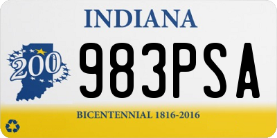 IN license plate 983PSA