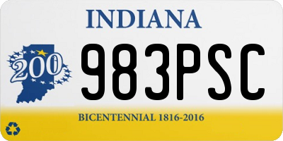 IN license plate 983PSC