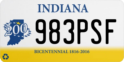 IN license plate 983PSF