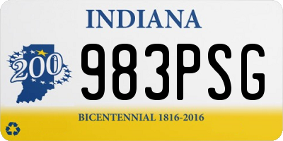 IN license plate 983PSG