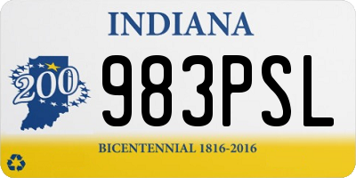 IN license plate 983PSL