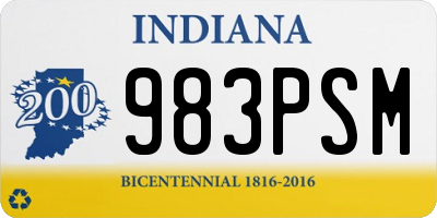 IN license plate 983PSM