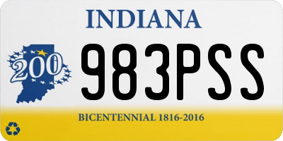 IN license plate 983PSS