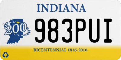 IN license plate 983PUI