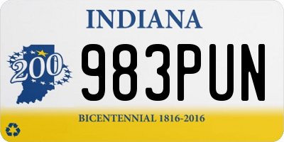 IN license plate 983PUN