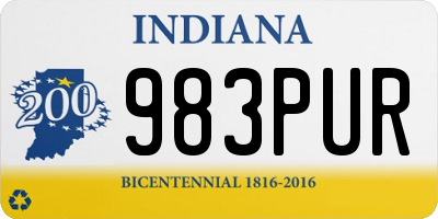 IN license plate 983PUR