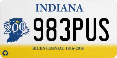 IN license plate 983PUS