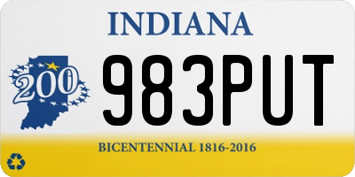 IN license plate 983PUT