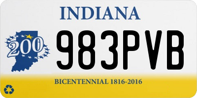 IN license plate 983PVB