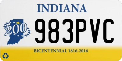 IN license plate 983PVC