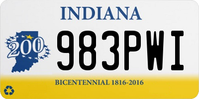 IN license plate 983PWI