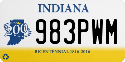 IN license plate 983PWM