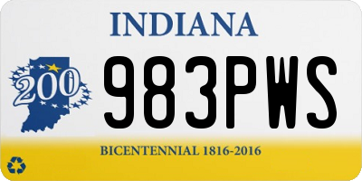 IN license plate 983PWS