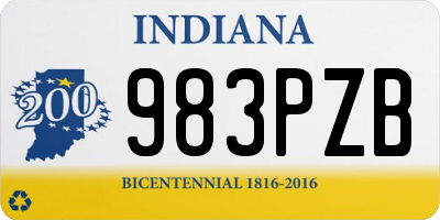 IN license plate 983PZB