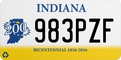 IN license plate 983PZF