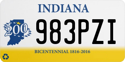 IN license plate 983PZI