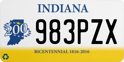 IN license plate 983PZX