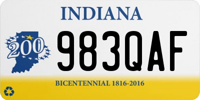 IN license plate 983QAF