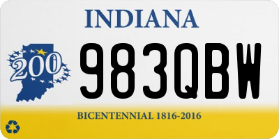 IN license plate 983QBW