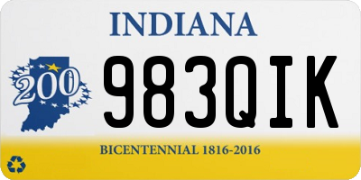 IN license plate 983QIK