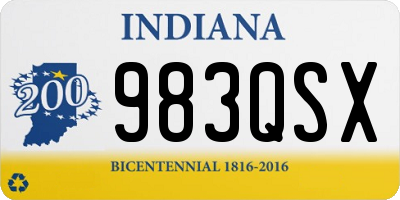 IN license plate 983QSX