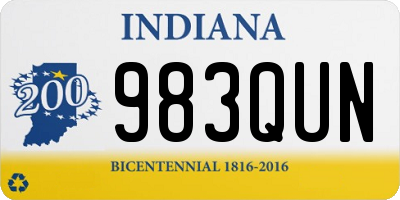 IN license plate 983QUN