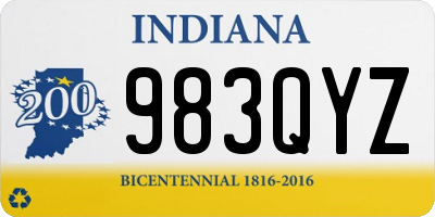 IN license plate 983QYZ