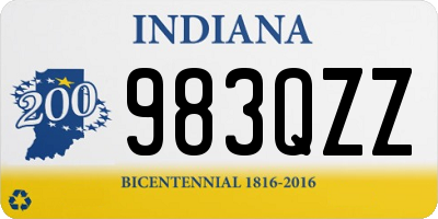 IN license plate 983QZZ