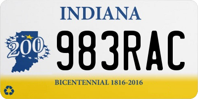 IN license plate 983RAC