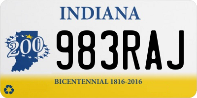 IN license plate 983RAJ