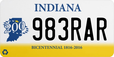 IN license plate 983RAR