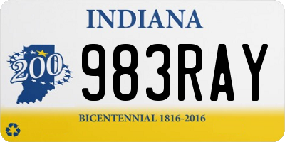 IN license plate 983RAY