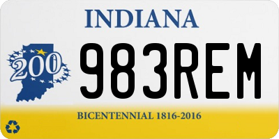 IN license plate 983REM