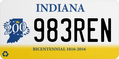 IN license plate 983REN