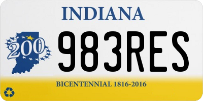 IN license plate 983RES