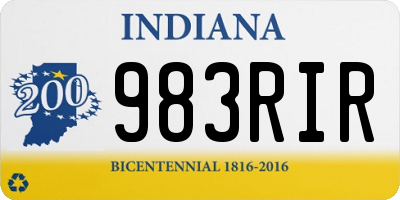 IN license plate 983RIR