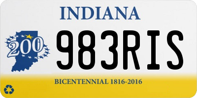 IN license plate 983RIS