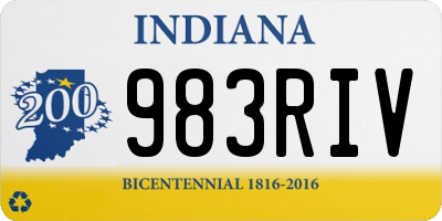 IN license plate 983RIV
